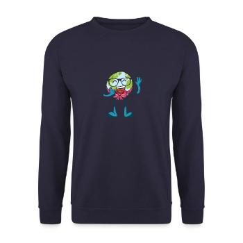 Peace Love Save Our Planet Earth - Unisex Pullover - Navy - Vorne - Alina (178cm) & Michal (187cm)
