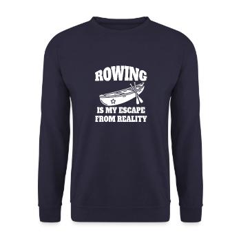 Ruderer lustige Rudern Spruch Ruderverein Ruderin - Unisex Pullover - Navy - Vorne - Alina (178cm) & Michal (187cm)