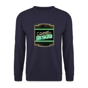 Funny Gym Delicious Dinosaur Fan Bodybuilder Comic - Unisex Sweatshirt - navy - Front - Alina (178cm) & Michal (187cm)