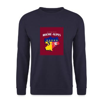 Fier de mes Racines Rhône-Alpes Rouge - Sweat-shirt Unisexe - marine - Devant - Alina (178cm) & Michal (187cm)