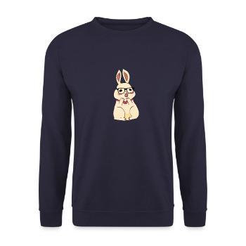 Cute Easter Rabbit Fly - Unisex Pullover - Navy - Vorne - Alina (178cm) & Michal (187cm)