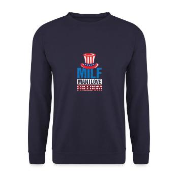 USA Hat Freedom Flag - Unisex Pullover - Navy - Vorne - Alina (178cm) & Michal (187cm)