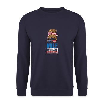 USA Girl Sunglasses Freedom Women - Unisex Pullover - Navy - Vorne - Alina (178cm) & Michal (187cm)