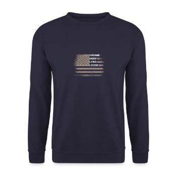 Husband Daddy Living Legend USA Flag - Unisex Pullover - Navy - Vorne - Alina (178cm) & Michal (187cm)