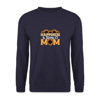 Le bonheur, c’est d’être maman mère fleur de tournesol - Sweat-shirt Unisexe - marine - Devant - Alina (178cm) & Michal (187cm)