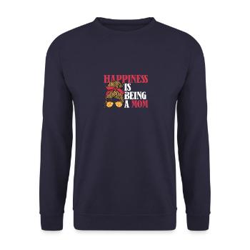 Happiness is being a Mom Mother Sunglasses - Unisex Sweatshirt - navy - Front - Alina (178cm) & Michal (187cm)