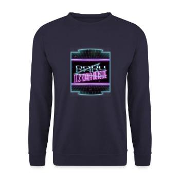 Awesome Dinosaur Lover Bodybuilding Computer - Unisex Sweatshirt - navy - Front - Alina (178cm) & Michal (187cm)