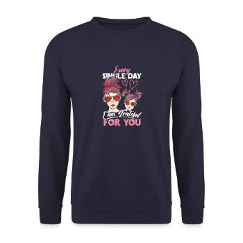 Grateful Mom Love Daughter Sunglasses Headband - Unisex Sweatshirt - navy - Front - Alina (178cm) & Michal (187cm)