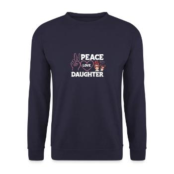 Peace Love Mom Daughter Sunglasses Headband - Unisex Sweatshirt - navy - Front - Alina (178cm) & Michal (187cm)
