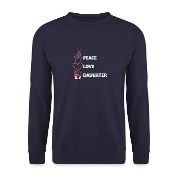 Peace Love Mom Daughter Sunglasses Headband - Unisex Sweatshirt - navy - Front - Alina (178cm) & Michal (187cm)