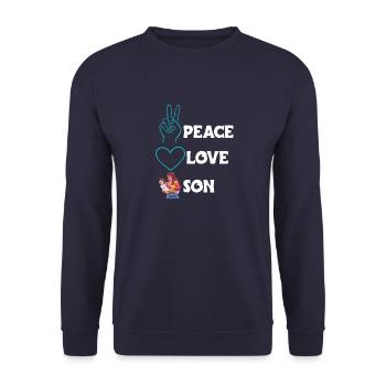 Peace Love Mom Son Boy - Unisex Sweatshirt - navy - Front - Alina (178cm) & Michal (187cm)