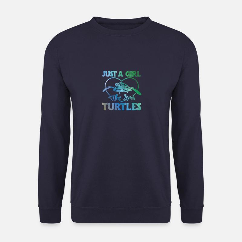 Turtle Cute Girl Love Turtles - Unisex Pullover - Navy