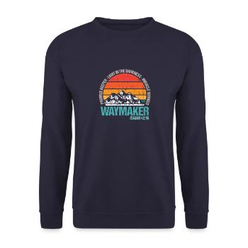 Waymaker Jesus Christian Bible Pray Religion - Unisex Pullover - Navy - Vorne - Alina (178cm) & Michal (187cm)