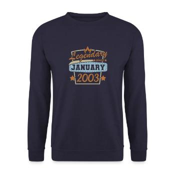 Birthday 20 years old January 2003 - Unisex Sweatshirt - navy - Front - Alina (178cm) & Michal (187cm)