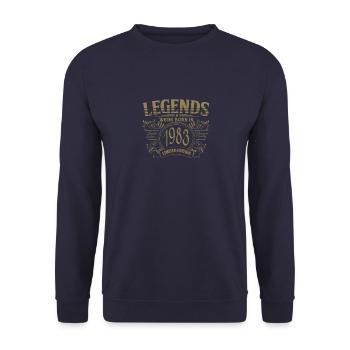 Des légendes sont nées en 1983 Don - Sweat-shirt Unisexe - marine - Devant - Alina (178cm) & Michal (187cm)