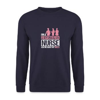 Nurse Registered Skills Nursing Hospital - Unisex Pullover - Navy - Vorne - Alina (178cm) & Michal (187cm)