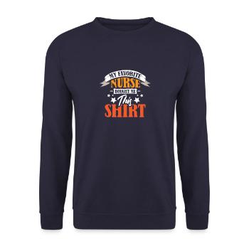 Favorite Nurse bought me this shirt Nursing - Unisex Sweatshirt - navy - Front - Alina (178cm) & Michal (187cm)