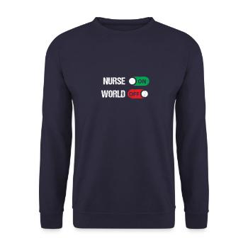 Nurse on World off Nursing Doctor - Unisex Pullover - Navy - Vorne - Alina (178cm) & Michal (187cm)