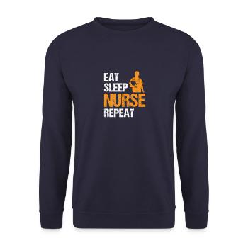 Manger Infirmière du sommeil Répéter Nursing Medicine Idée cadeau - Sweat-shirt Unisexe - marine - Devant - Alina (178cm) & Michal (187cm)