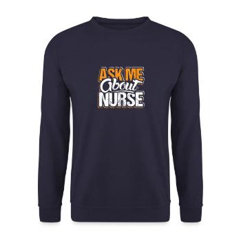 Ask Me About Nurse Skills Hospital Doctor Saying - Unisex Sweatshirt - navy - Front - Alina (178cm) & Michal (187cm)