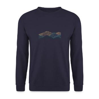 Berg, Japanische Kunst Mountain, Japanese Art - Unisex Pullover - Navy - Vorne - Alina (178cm) & Michal (187cm)