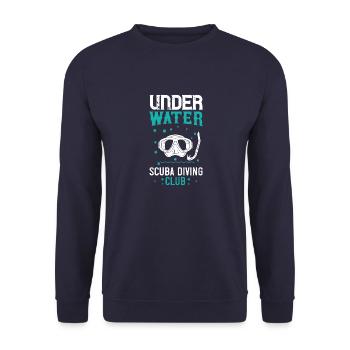 under water scuba diving club - Unisex Sweatshirt - navy - Front - Alina (178cm) & Michal (187cm)