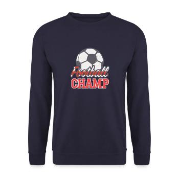 Fußballer Geschenk Fußball Geburtstag - Unisex Pullover - Navy - Vorne - Alina (178cm) & Michal (187cm)
