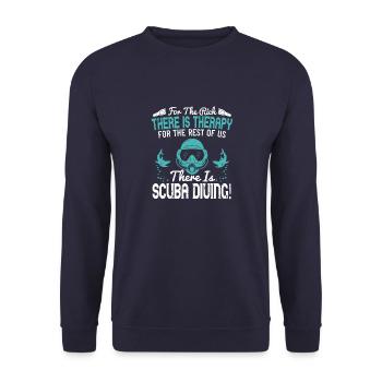 For the rich, there is therapy. For the rest of - Unisex Sweatshirt - navy - Front - Alina (178cm) & Michal (187cm)