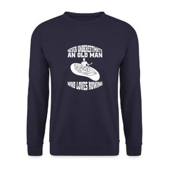 Ruderer lustige Rudern Spruch Ruderverein Ruderin - Unisex Pullover - Navy - Vorne - Alina (178cm) & Michal (187cm)