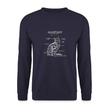 Funny Anatomy of a Cat Lover Veterinary Physiology - Unisex Sweatshirt - navy - Front - Alina (178cm) & Michal (187cm)