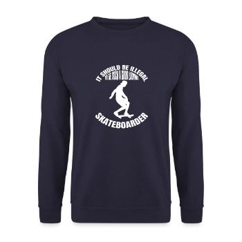 Skateboard Skating Skateboarding Longboard Skater - Sweat-shirt Unisexe - marine - Devant - Alina (178cm) & Michal (187cm)
