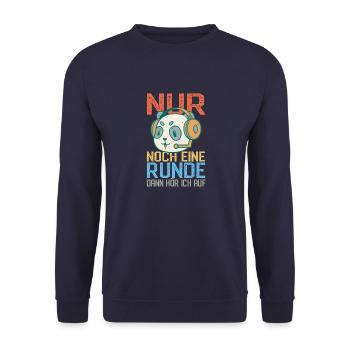 Lustiger Gaming Pandabär - Gamer Computerspiele - Unisex Pullover - Navy - Vorne - Alina (178cm) & Michal (187cm)