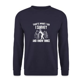 Construction Surveying Surveyor Engineer Life - Unisex Sweatshirt - navy - Front - Alina (178cm) & Michal (187cm)