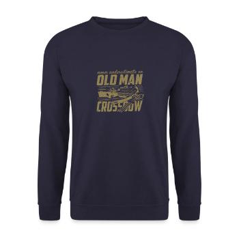 Crossbow never underestimate an old man - Unisex Sweatshirt - navy - Front - Alina (178cm) & Michal (187cm)