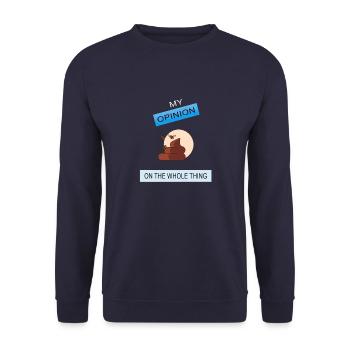 My opinion on the whole thing - Unisex Pullover - Navy - Vorne - Alina (178cm) & Michal (187cm)