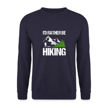I d rather be Hiking - Unisex Sweatshirt - navy - Front - Alina (178cm) & Michal (187cm)