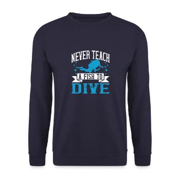 N’apprenez jamais à un poisson à plonger - Sweat-shirt Unisexe - marine - Devant - Alina (178cm) & Michal (187cm)