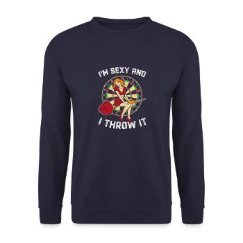 Triple jeu de fléchettes lanceur de fléchettes compétition sportive - Sweat-shirt Unisexe - marine - Devant - Alina (178cm) & Michal (187cm)