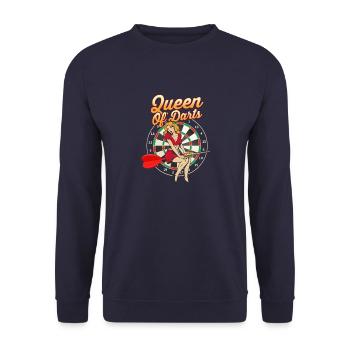 Darts Sport Thrower Competitive Treble Dartboard - Unisex Sweatshirt - navy - Front - Alina (178cm) & Michal (187cm)
