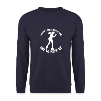 Roller Skating Inliner Skater Gift Inline Skating - Sweat-shirt Unisexe - marine - Devant - Alina (178cm) & Michal (187cm)