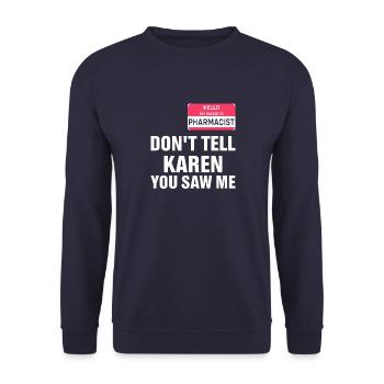Médicaments Pharmacie Technicien Pharmacien - Sweat-shirt Unisexe - marine - Devant - Alina (178cm) & Michal (187cm)