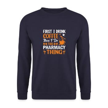 Pharmaceuticals Medicine Pharmaceuticals Pharmacy - Unisex Sweatshirt - navy - Front - Alina (178cm) & Michal (187cm)