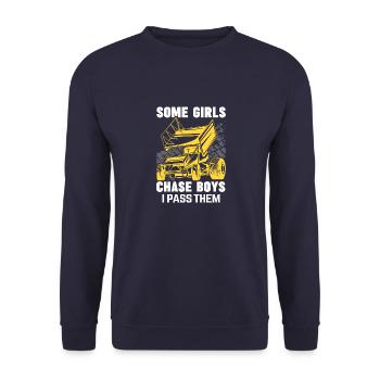 Triathlon Lebensstil Schwimmen Radfahrer Läufer Sp - Unisex Pullover - Navy - Vorne - Alina (178cm) & Michal (187cm)