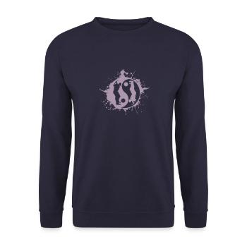 Golf Golfer Golfing Yin Yan Japanese Symbol - Unisex Sweatshirt - navy - Front - Alina (178cm) & Michal (187cm)