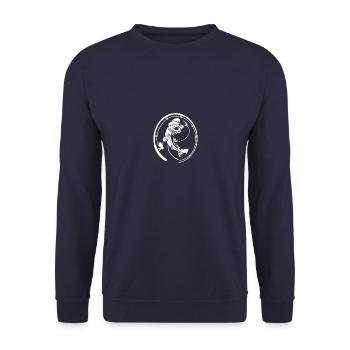 Noël Pêcheur Poisson Truite de brochet - Sweat-shirt Unisexe - marine - Devant - Alina (178cm) & Michal (187cm)