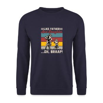 Papa Fête des pères Modes de vie papa blagues de papa - Sweat-shirt Unisexe - marine - Devant - Alina (178cm) & Michal (187cm)
