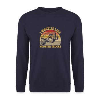Monster Truck Racing Driving Lifestyle Truck Drive - Unisex Sweatshirt - navy - Front - Alina (178cm) & Michal (187cm)