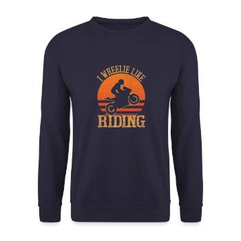 Biker Reiten Motorradfahrer Motorrad Motorcross - Unisex Pullover - Navy - Vorne - Alina (178cm) & Michal (187cm)