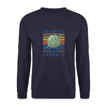 Garnsammlung Quilter Stricken Häkeln Lebensstil - Unisex Pullover - Navy - Vorne - Alina (178cm) & Michal (187cm)