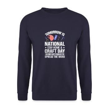 Kreative Crapfting-Liebhaber Witzige Sprüche Lifes - Unisex Pullover - Navy - Vorne - Alina (178cm) & Michal (187cm)